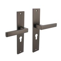 Intersteel Deurklink Hera op rechthoekig schild profielcilindergat 55 mm antracietgrijs