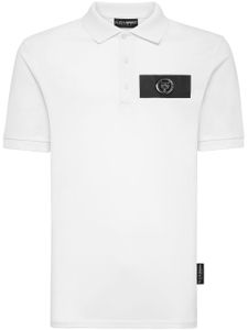 Plein Sport polo en coton à logo imprimé - Blanc