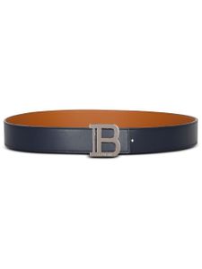 Balmain ceinture en cuir à boucle logo - Bleu