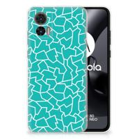 Motorola Edge 30 Neo | Hoesje maken | Cracks Blue