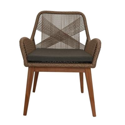 Tuinstoel Coco incl. kussen - 60x64x87 - Abaca/naturel - Teak/banana