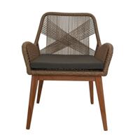 Tuinstoel Coco incl. kussen - 60x64x87 - Abaca/naturel - Teak/banana