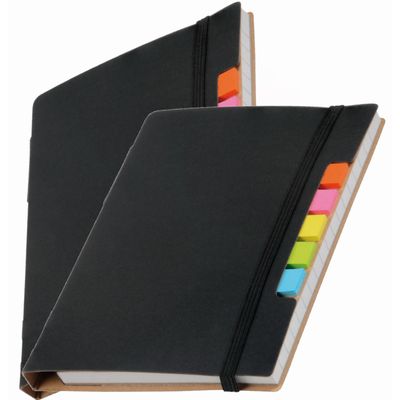 Pakket van 4x stuks schoolschriften/notitieboeken A6 gelinieerd zwart
