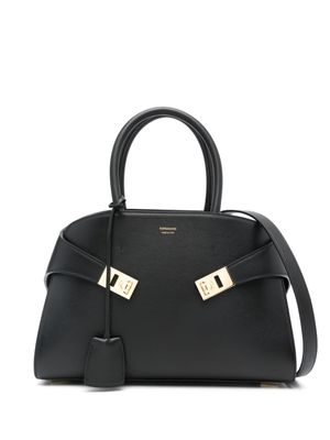 Ferragamo sac à main médium à boucle Gancini - Noir