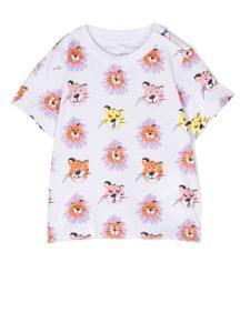 Stella McCartney Kids t-shirt en coton à imprimé animalier - Blanc