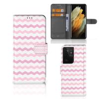 Samsung Galaxy S21 Ultra | Telefoon Hoesje | Waves Roze Samsung Galaxy S21 Ultra | Telefoon Hoesje | Waves Roze