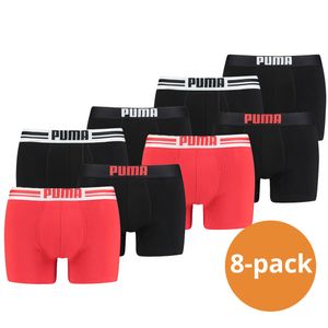 Puma Boxershorts Placed Logo 8-pack Rood/Zwart-XL