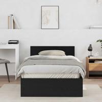 Bedframe met hoofdeinde Zwart Eiken 100 x 200 cm Bewerkt hout