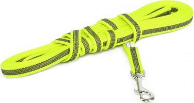 Lange lijn hond - Antislip - 14mm x 5m - Met handvat - Neon