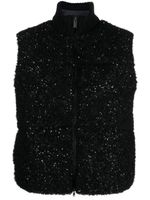 Fabiana Filippi gilet zippé à paillettes - Noir