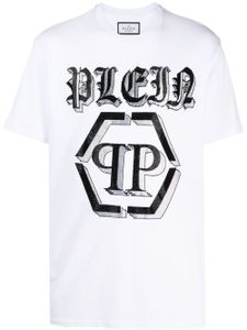 Philipp Plein t-shirt SS Chrome imprimé à col rond - Blanc