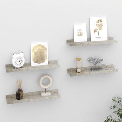 Wandschappen 4 st 40x9x3 cm betongrijs