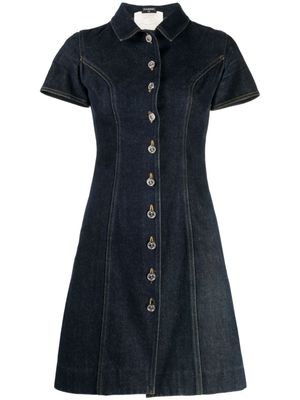 CHANEL Pre-Owned robe en jean à boutons logo (1990) - Bleu