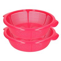 Forte Plastics set van 2x stuks kunststof keuken vergiet van 31 x 9.5 cm fuchsia roze