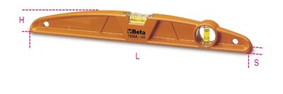 Beta Waterpassen vervaardigd uit gegoten aluminium, met een geslepen meetvlak en twee onbreekbare libellen, nauwkeurigheid: 1 mm/m 1696A 600 -