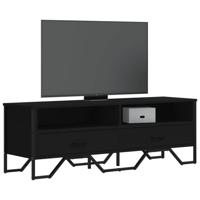 Tv-meubel 122x34x41 cm bewerkt hout zwart - thumbnail