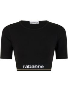 Rabanne t-shirt crop Bodyline - Noir