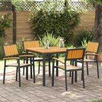 Tuinstoel 4 pcs Bruin 56 x 57 x 87cm Massief acaciahout