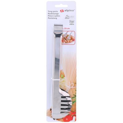 Alpina Pasta serveer tang - serveer bestek - zilver - rvs - 23 cm