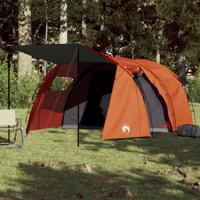 Tent 4-persoons 420x260x153 cm 185T taft grijs en oranje - thumbnail