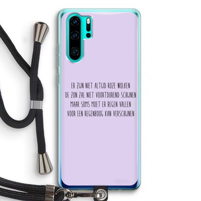 Regenboog: Huawei P30 Pro Transparant Hoesje met koord