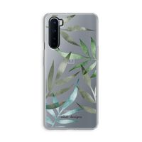 Tropical watercolor leaves: OnePlus Nord Transparant Hoesje