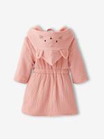 Biologisch katoenen gaas* baby badjas, aanpasbaar rozen