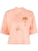 Palm Angels t-shirt crop à imprimé palmier - Orange