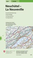 Wandelkaart - Topografische kaart 5024 Neuchâtel - Les Verrières - La Neuveville | Swisstopo