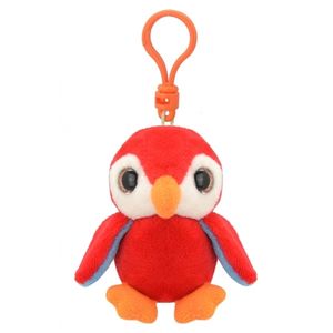 Pluche pinguin sleutelhanger rood 9 cm