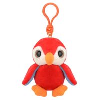 Pluche pinguin sleutelhanger rood 9 cm - thumbnail