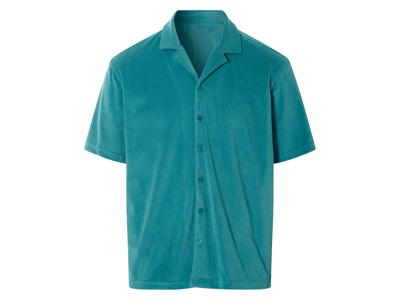 LIVERGY Badstof heren shirt (Turquoise, L)