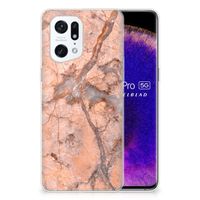 OPPO Find X5 Pro TPU Siliconen Hoesje Marmer Oranje - thumbnail