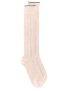 Brunello Cucinelli chaussettes nervurées - Tons neutres