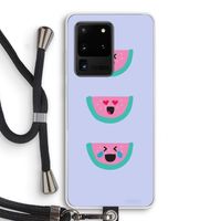Smiley watermeloen: Samsung Galaxy S20 Ultra Transparant Hoesje met koord
