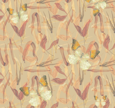 Hefst vlinders en bloemen behang