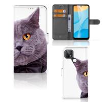 OPPO A15 | Telefoonhoesje | Met pasjeshouder | Kat