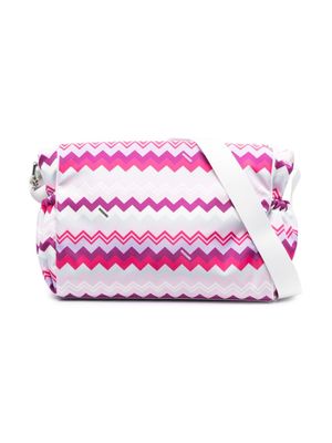 Missoni Kids sac a langer à motif zig-zag - Rose