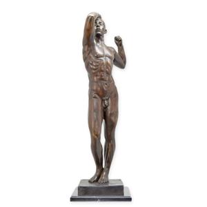 BRONZEN BEELD VAN ADAM hoogte 91 cm