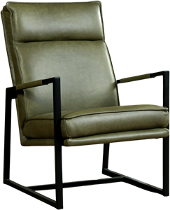 Olijfgroene leren industriële design fauteuil Square - Vintage Leer Olive (olijfgroen leer)