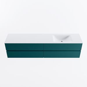 MONDIAZ VICA 200cm badmeubel onderkast Smag 4 lades. Wastafel CLOUD rechts 1 kraangat, kleur Talc.