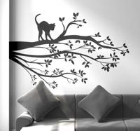 Muurstickers dieren boom silhouet