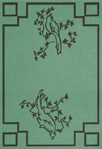 Layered - Vloerkleed Chinoiserie Wool Rug Parrot Green -