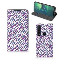 Motorola G8 Plus | Hoesje met Magneet | Feathers Color