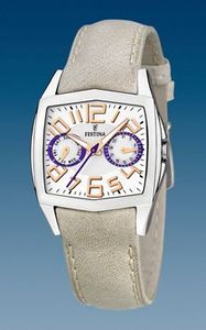 Festina horlogeband F16263-2 Leder Beige + beige stiksel
