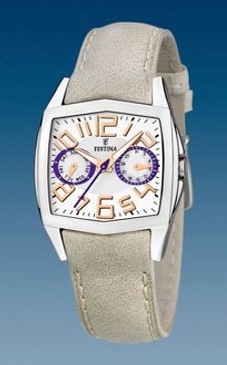 Festina horlogeband F16263-2 Leder Beige + beige stiksel