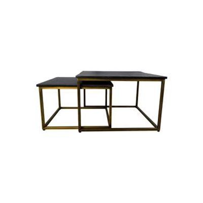 HSM Collection salontafel Finnley (2 stuks) - zwart/goud