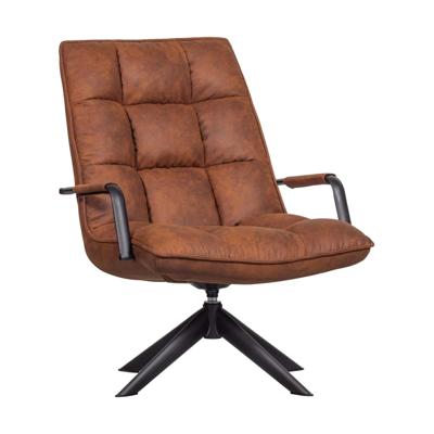 Woood Jouke fauteuil met arm leerlook Cognac