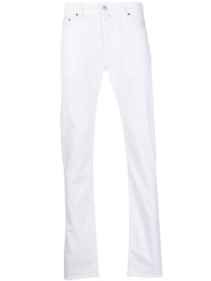 Jacob Cohën jean droit à détail de foulard - Blanc