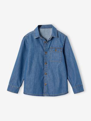 Jongenshemd van licht denim stone